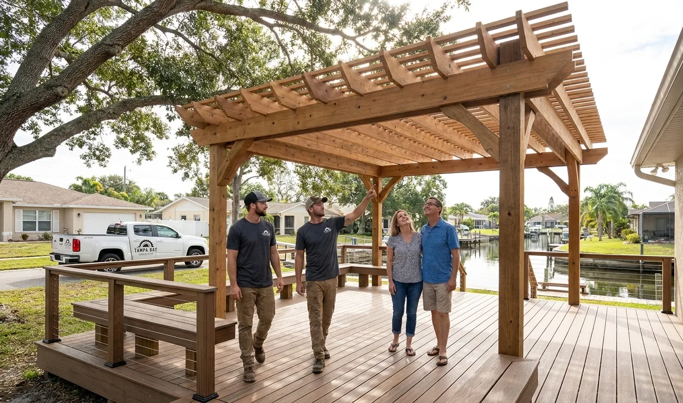 Covered pergola built in Tampa