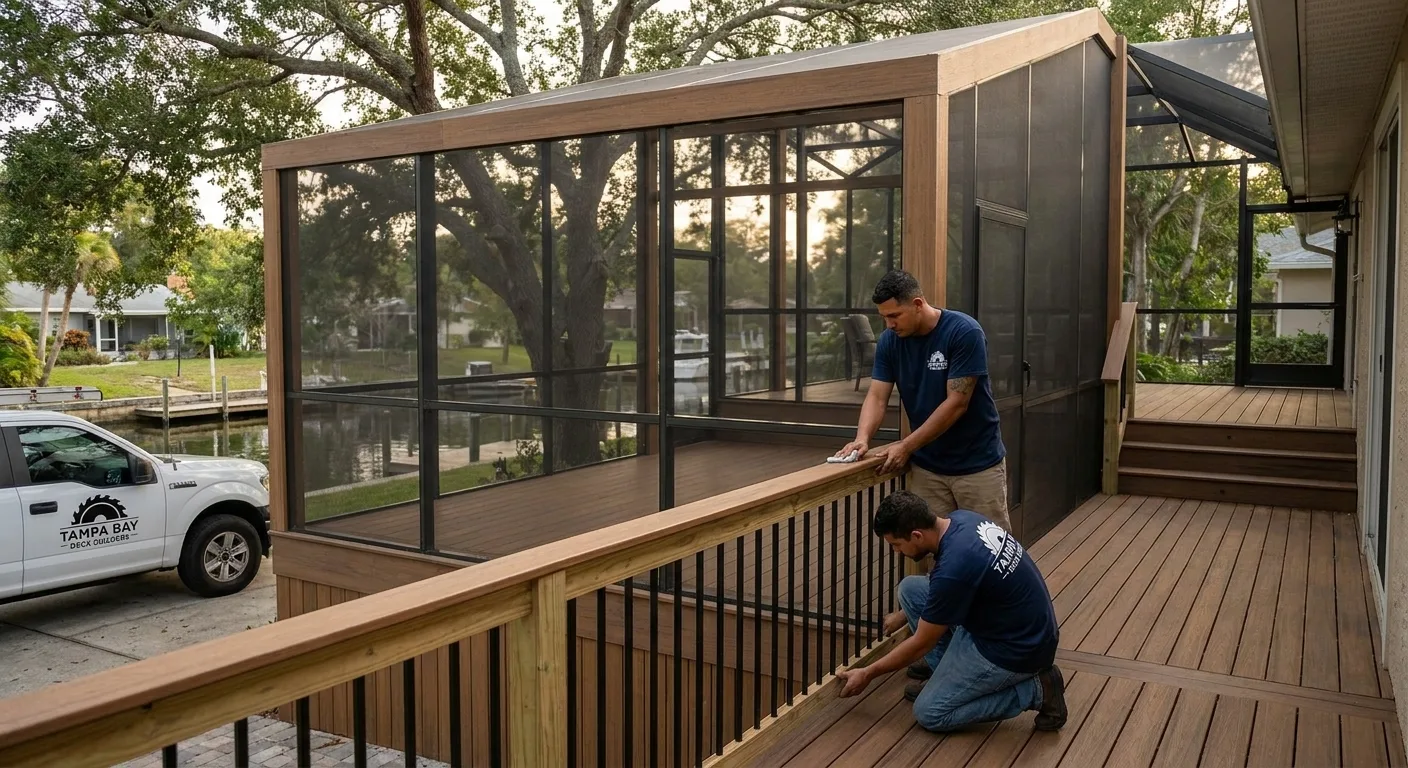 Screened deck enclosure in Tampa
